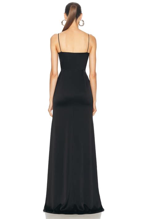David Koma Satin Cami Dress in Black | FWRD