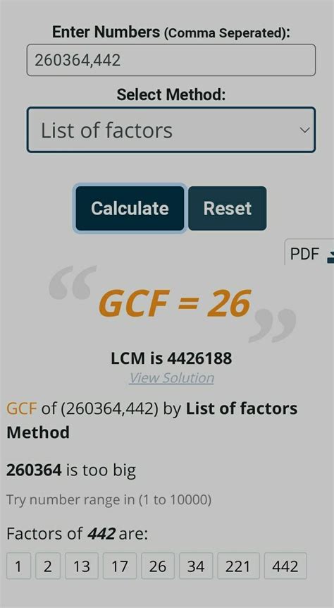 Can anybody say 260,364 and 442 HCF [Highest comman factors] - Brainly.in
