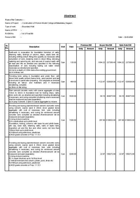 Abs WMC - Site Visit Details for Construction Project - Studocu