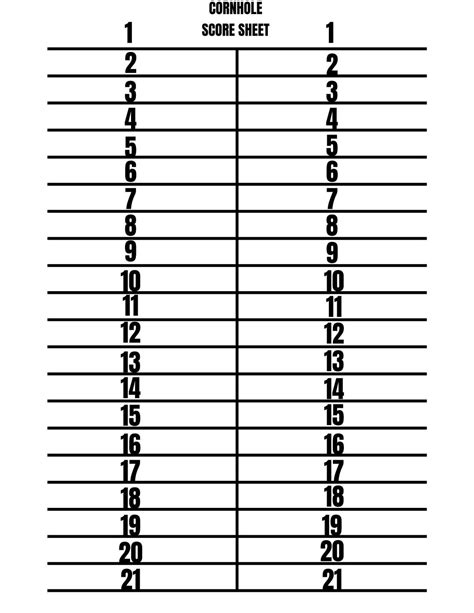 Printable Cornhole Score Card Digital Product - Etsy