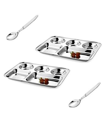 Buy SWASTIK 5 in1 Round Extra Deep Compartment Divided Plate, Thali ...