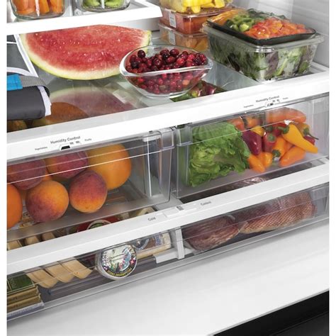 GE Counter-depth 21.9-cu ft French Door Refrigerator with Ice Maker and ...