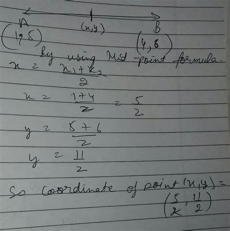 find the coordinates of the perpendicular bisector of the line segment ...
