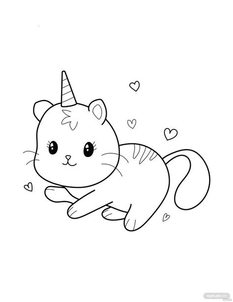 Cute Kitty Cat Unicorn Coloring Page Unicorn Coloring, 46% OFF