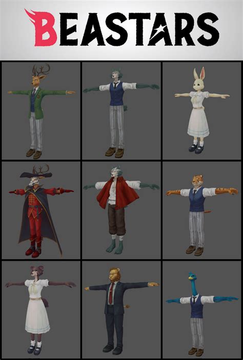 3D Models - BEASTARS Characters Pack by SmakkoHooves on DeviantArt