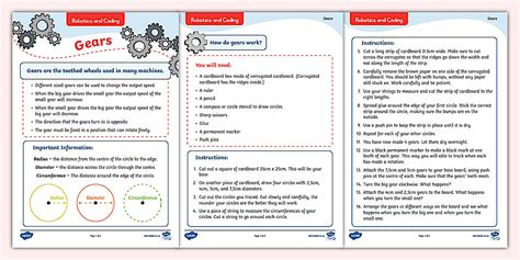 Intermediate Phase - Robotics - Worksheet: Gears
