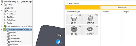 Image result for SolidWorks API Fastener Search
