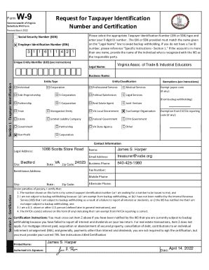 Fillable Online 15-RTP-VA-Substitute-W-9-Form.pdf Fax Email Print ...