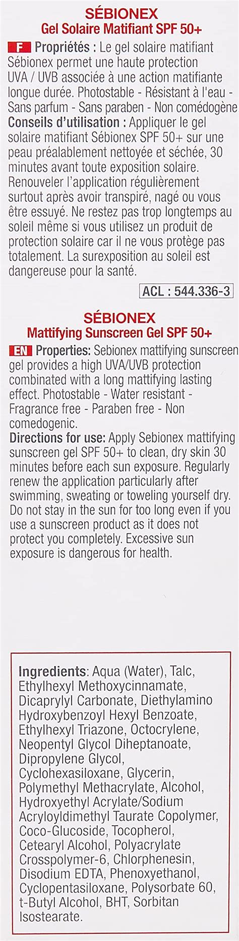 Laboratoire ACM Sébionex Mattifying Sunscreen Gel SPF 50+ 40ml: Buy ...