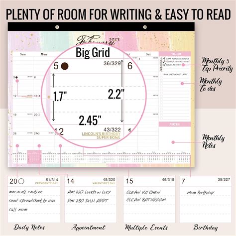 Buy Aesthetic Large Desk Calendar 2023 - 12 Monthly Art Desktop / Wall ...