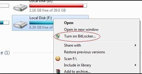 Image result for Windows 7 BitLocker