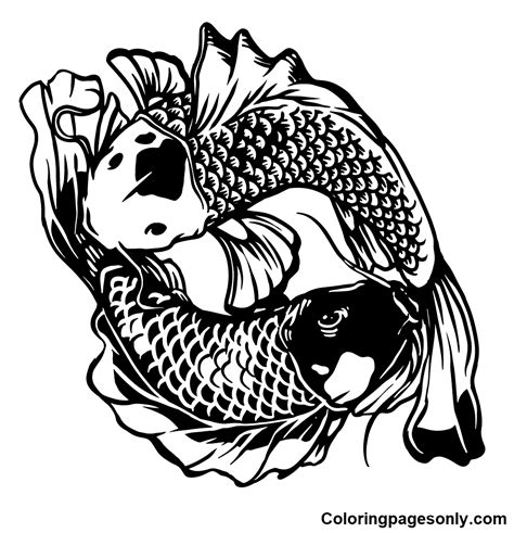 Koi Fish Coloring Pages - Coloring Pages For Kids And Adults