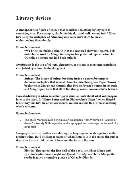 Image result for Literary Devices PDF