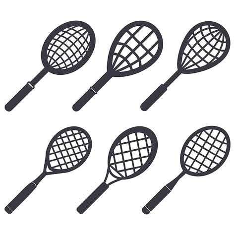 Tennis rackets are shown with the letter w on them hand drawn badminton ...