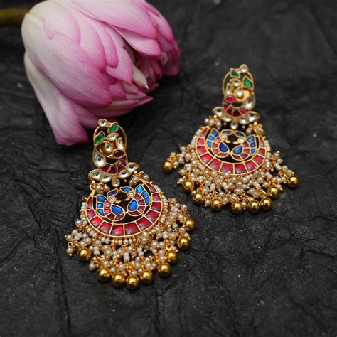Kundan chandbali Earrings | Polki chandbali Earrings | Trendy Jewellery