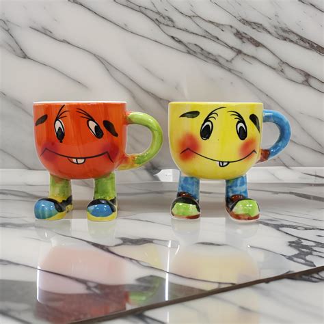 Buy Saras Aajeevika 2 Pc Ceramic Handmade Coffee Mug - 200ml ...