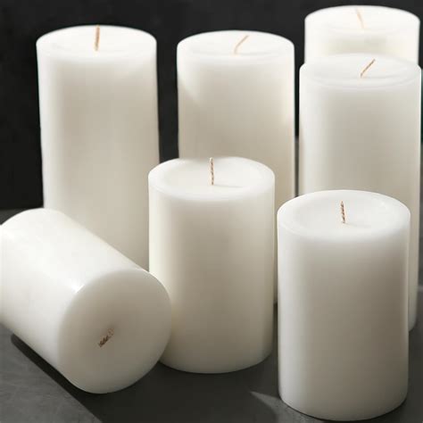Amazon.com: White Pillar Candles, Unscented Pillar Candles Bulk - 50 ...