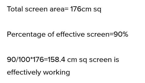 a circular radar screen has a circuference of 176 cm . only 90 % of its ...