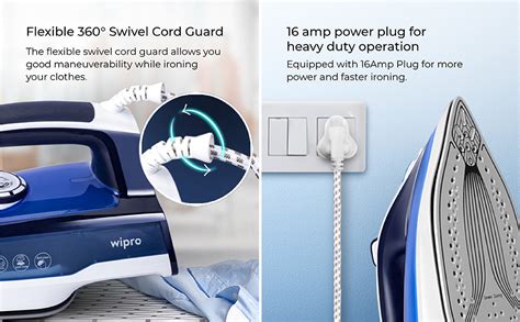 Buy Wipro 2200 watts Heavy Duty Steam Iron, 300ml Water Tank, Anti Calc ...