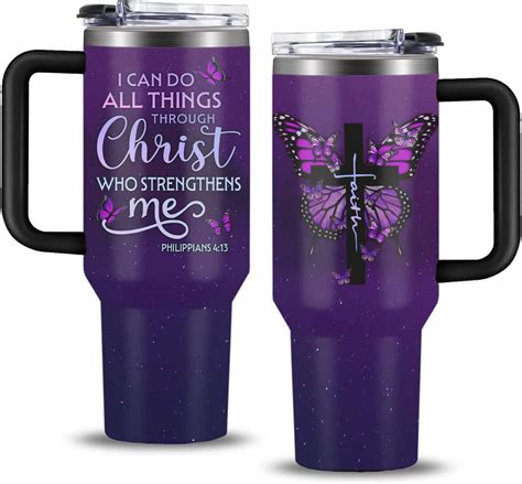 Christian Gifts for Women, 40 oz I Can Do All Things Christ Tumbler ...