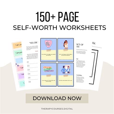 150+ Self Worth Worksheets for Adults - Self Worth Worksheets pdf, Sel – Therapy Courses