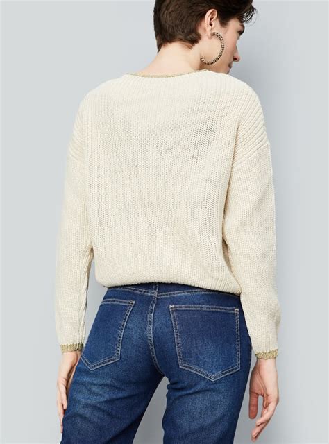 Buy Women Boxy Fit Sweater with Contrast Tipping Online at just Rs. 999 ...