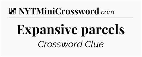 Expansive parcels NYT Crossword Clue