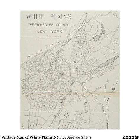 Vintage Map of White Plains NY (1921) Fleece Blanket | Vintage map ...