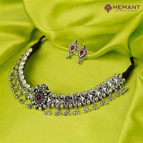 Traditional Maharashtrian Kolhapuri Gadi Thushi Belpan Silver Oxidized ...