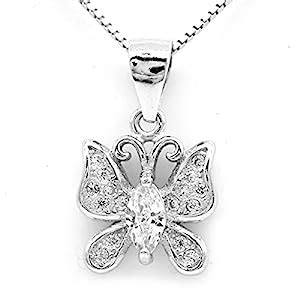 Buy Indi Creation Butterfly Fashion Pendant Necklace For Girl 925 ...