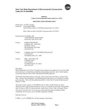 Fillable Online dec ny air permit cargill hutchinson ks form Fax Email ...