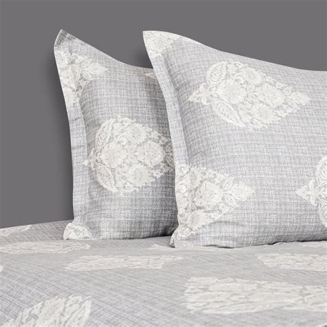 Buy SWAYAM Traditional Floral Etching 210TC Heritage Queen Bedsheet Set ...