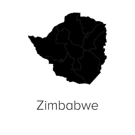 Kaart van Zimbabwe Vectorillustratie Silhouette Outline Kaart van ...