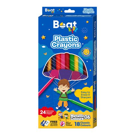 Extra Long Plastic Crayons Set - 24 Assorted Colors - Ban Labs Pvt Ltd