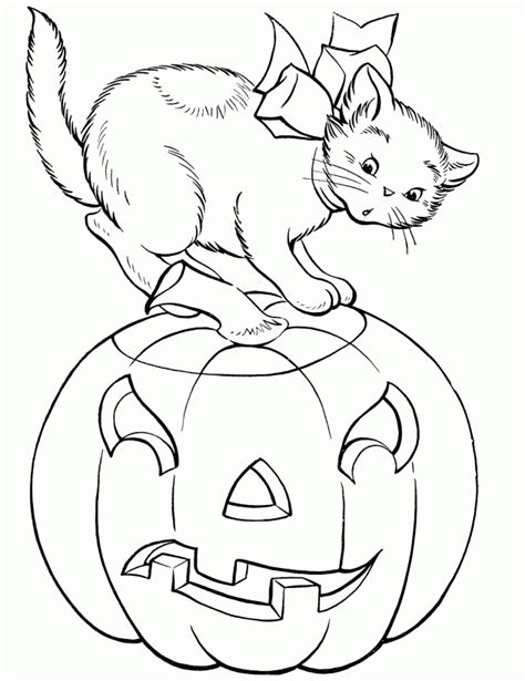 Printable Halloween Cat Coloring Pages