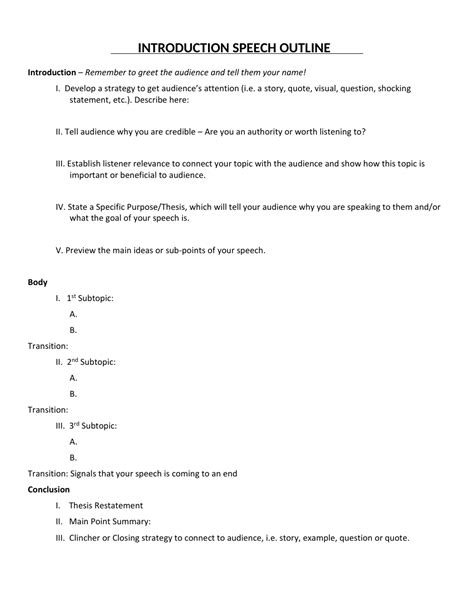 Image result for Introduction Speech Format