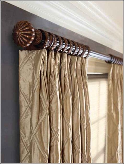 Decorative Traverse Rod With Rings | Rustic curtain rods, Wooden ...