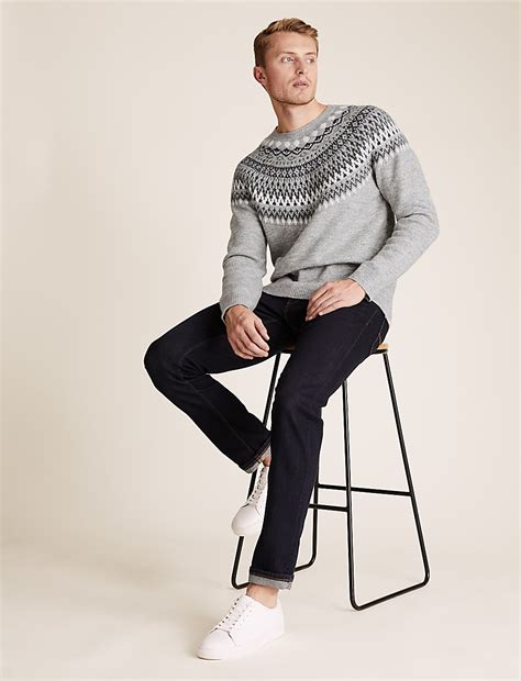Buy Cosy Fair Isle Crew Neck Jumper at Marks & Spencer