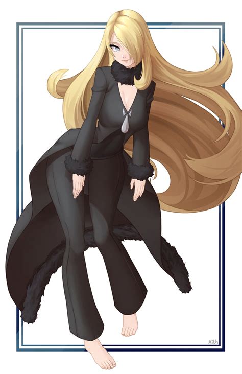 cynthia (pokemon and 1 more) drawn by x_xith_x | Danbooru