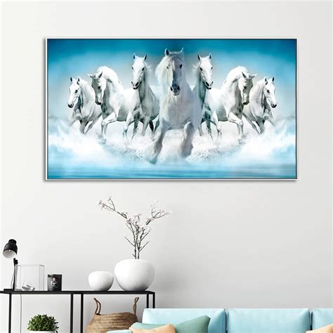 Seven Running Horses Canvas Wall Painting – Decors Mantra
