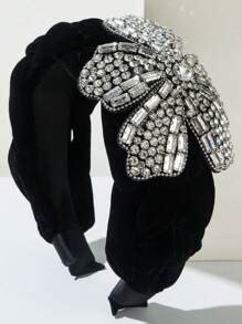 1pc Women's Korean Velvet Textured Knotted Wide Headband With ...