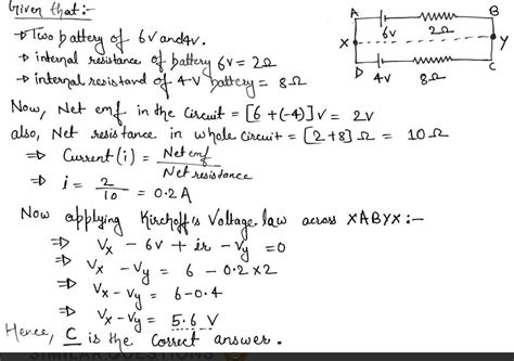 Two batteries in opposition are joined as show. the internal resistance ...