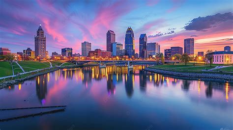 View Of Downtown Columbus Ohio Skyline Background, Ohio, Columbus ...