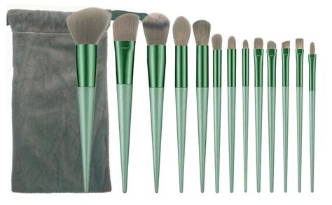 GLOW FIRST Makeup Brush Set Kit - 13 Pcs Premium Synthetic Kabuki Eye ...
