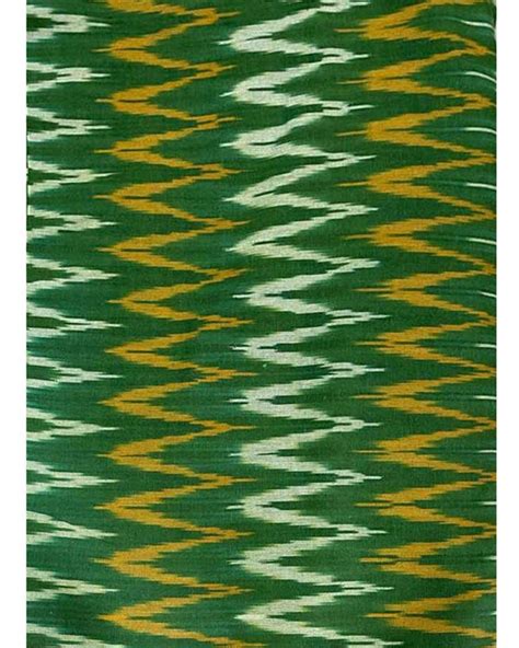 POCHAMPALLY IKAT COTTON GREEN COLOR FABRIC – pochampallysarees.com