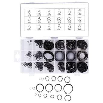 QANYEGN 300Pcs C Clip Snap Rings Grommet Fastener Hardware, Snap Rings ...