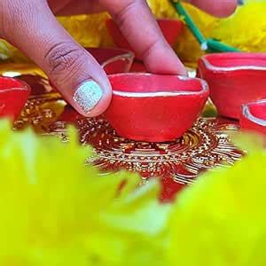 Dayal Ji Store Handmade Diye for Diwali Terracotta Clay Mitti Diya Red ...