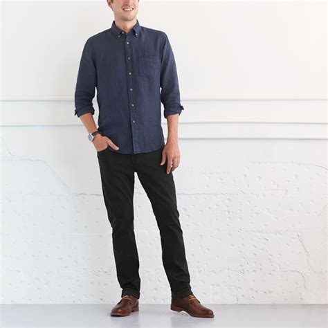 Navy Shirt Black Pants