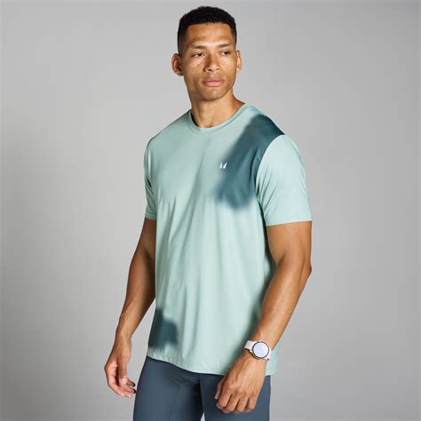 MP Men's Velocity Mesh Print T-Shirt - Misty Green | Myprotein UK