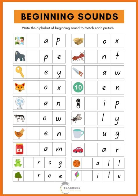 Beginning Sound Worksheet 的图像结果